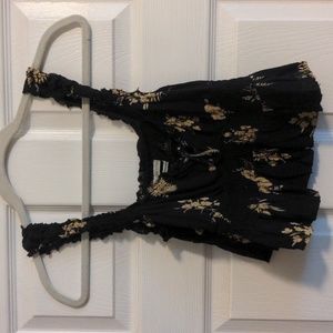 Urban outfitters cropped floral babydoll flutter tank